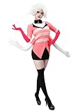 C-ZOFEK Alastor Angel Cosplay Costume Outfit Full Set for Women Halloween Costume (pink&black) (Pink&Black, X-Small)