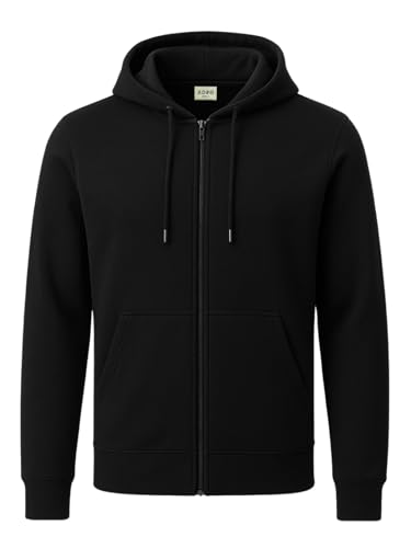 Image of ADRO Mens Cotton Solid Zipper Hoodie Sweatshirts