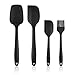 Heat Resistant Silicone Spatula Set - 4 Piece Non-Stick Rubber Spatula Set with Stainless Steel Core - 500F Heat-Resistant Spatula Kitchen Utensils Set for Cooking, Baking and Mixing - Black