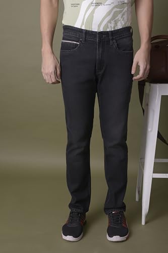Image of i'sol Men's Stylish Straight Relaxed Fit Cotton Blend Stretchable Jeans