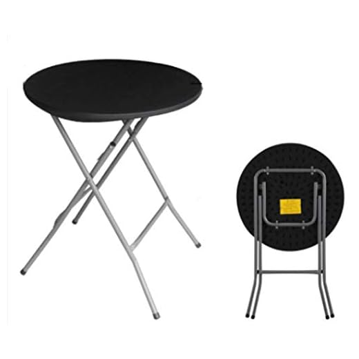 vikbord Home Storage Folding Table, TV-tabeller, Curved Desktop Laptop Bord för litet utrymme i vardagsrummet, sovrum, utomhus, enkel montering campingbord (Color : Black)