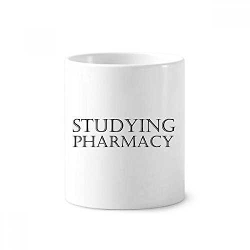 Mug en céramique blanc 350 ml avec porte-stylo brosse à dents et motif pharmacie