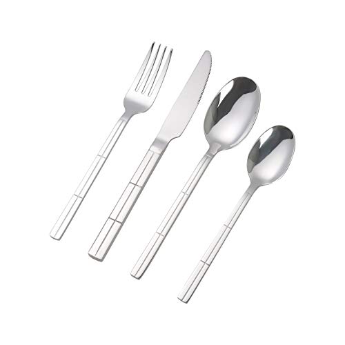 Dehouse 24-Piece Stainless Steel Cutlery, Service for 6 Fork Knives Spoons Set