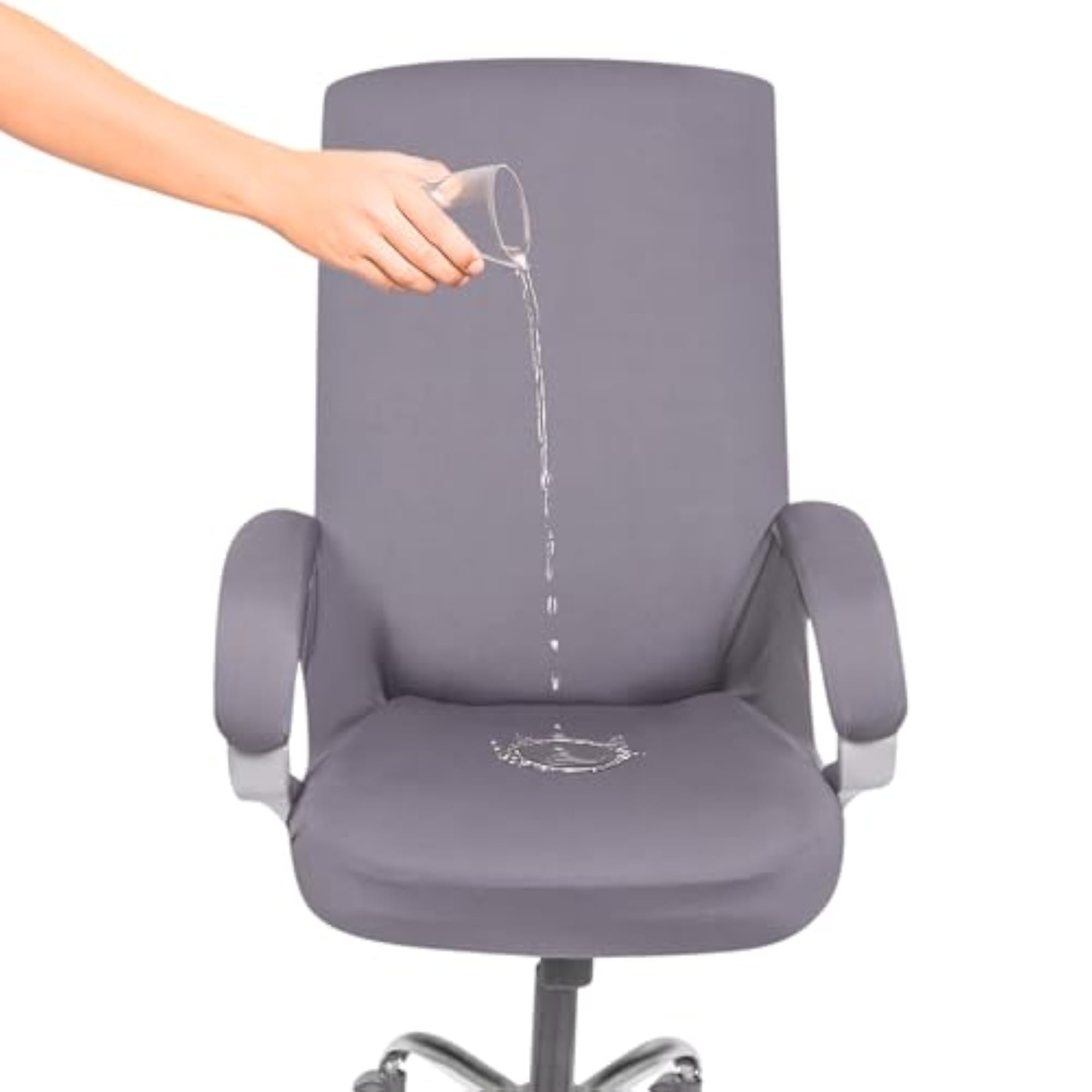 Boss Chair Cover with Armrest Protectors, Grey