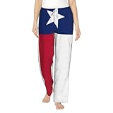  kurue Pantalon de pyjama baggy imprimé drapeau du Texas unisexe taille haute en flanelle pyjama grand et grand pour adultes, noir, X-Large