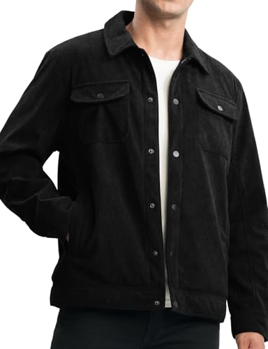 Image of TBMPOY Men's Corduroy Jacket Fleece Sherpa Winter Trucker Work Cargo Coat