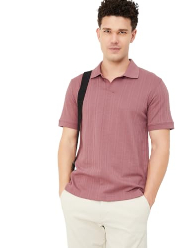 Image of Max Men Ribbed Knit Polo T-Shirt
