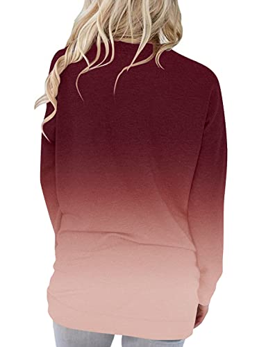 ONLYSHE Womens Crewneck Sweatshirt Casual Loose Fitting Tops Long Sleeve T Shirt