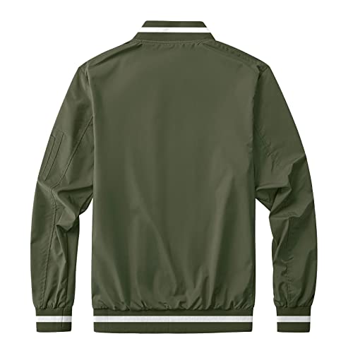Hijewe Men's Bomber Jacket Casual Lightweight Windbreaker Softshell Fashion Varsity Outwear Outdoor Windproof Golf Coat #TOP1