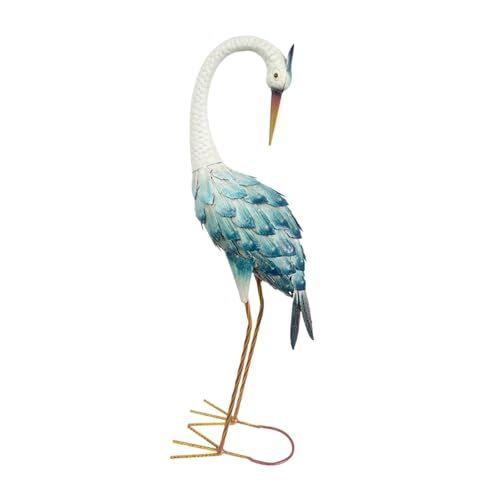 Grue de jardin en fer 21 cm statue décorative pour extérieur
