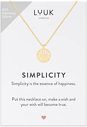 LUUK LIFESTYLE 925 Sterling Silver Necklaces with Lucky Charm, Simplicity Gift Card, pendent, Women's Jewelry, Daily wear, Durable and Hypoallergenic Metal, Summer Trend, Silver, Gold, rosé
