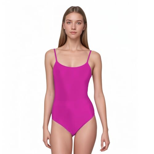 Justaucorps de ballet pour femmes avec bretelles fines, justaucorps de danse pour adultes, uniforme de pratique en studio : entraînement, scène, rose, L