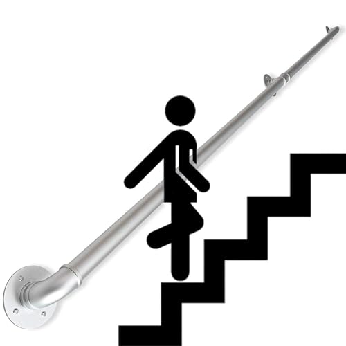 ROBUSTO E DUREVOLE - Il corrimano è realizzato in tubo di ferro zincato di alta qualità e ad alta durezza, con rivestimento anticorrosione per un utilizzo prolungato, non arrugginisce facilmente, ha una superficie liscia ed è piacevole al tatto.