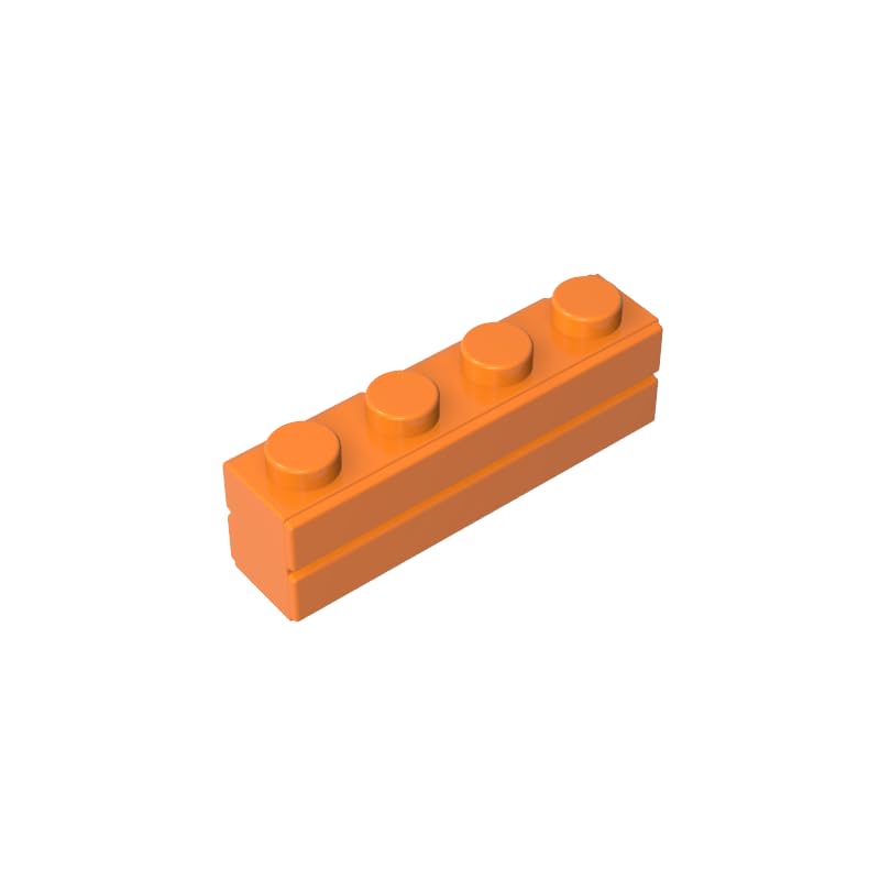 Gobricks 15533 Basic Bricks Brick Special 1x4 with Masonry Brick Profile 50 Pieces GDS-632 Compatible with Lego Building Blocks Color:Orange — image 1