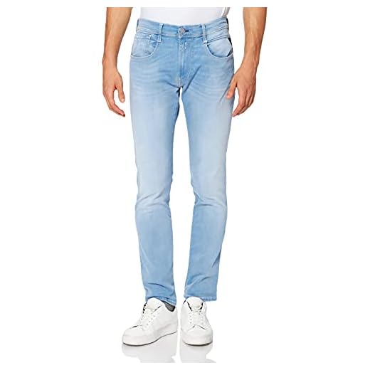 Replay Anbass Hyperflex Re-Used Xlite jeans för män, 0101 ljusblå, 34W x 30L