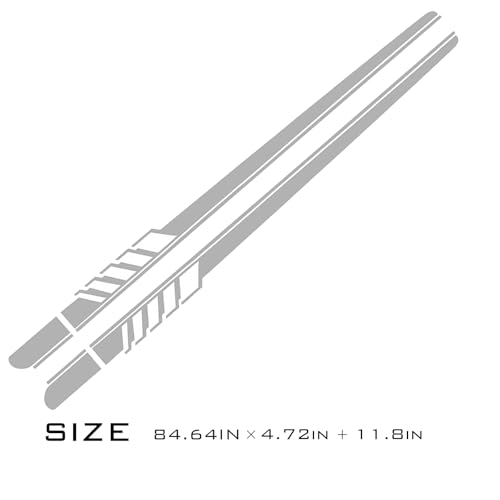 Image of 1 Pack 2 Pcs Universal Fit Car Side Skirt Body Decals, PVC, Glossy, White