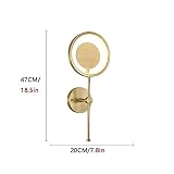 Wall Sconces, 26W Industrial Art Sconce Lighting, Dimmable Indoor Light Fixtures, Hardwired Brushed Metal Brass Lamp for Bedroom Bathroom Living Room Hallway(Black)