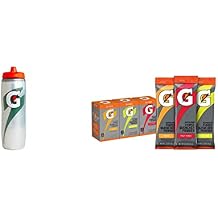 Gatorade Insulated Squeeze Bottle, Silver, 30oz Thirst Quencher Powder Sticks, 3 Flavor Variety Pack, 30 Pack