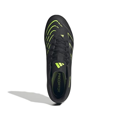 adidas Unisex Predator Club Firm Ground/Multi Ground Football Boots, Core Black/Carbon/Lucid Lemon, 46 EU