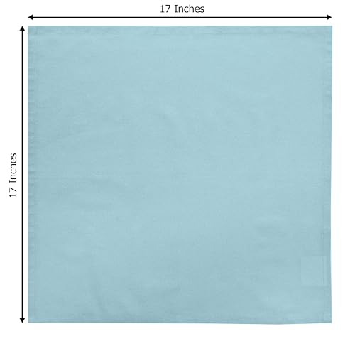 COTTON CRAFT Easter Cloth Napkins - Set of 8 Soft 100% Cotton Napkins - Reusable Lunch Brunch Dinner Napkins - Spring Summer Table Decor - Machine Washable - 17 x 17 inches - Serenity Blue