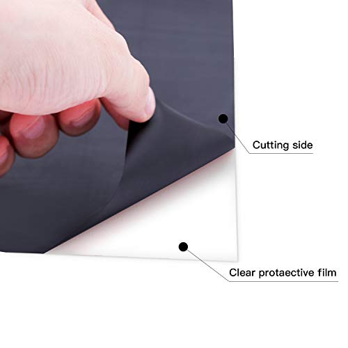 Image of JANDJPACKAGING Black Heat Transfer Vinyl for T- Shirts- 10 Sheets,10 inchx12 inch Black HTV Iron On Vinyl for Cricut and Silhouette Cameo Including Teflon Sheet