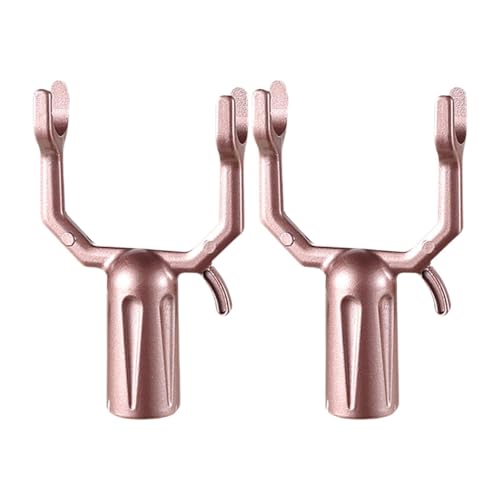 perfk 2x Clothes Pole Connecting Forks Tree Leaning Drying Pole Heads Replacement Forks, Rose Gold