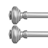 BOBOMOMO 2 Pack Adjustable Curtain Rod 3/4' Single Window Rod 48'-84' with Twisting Finials Rod for...