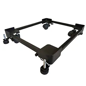 Hipkoo Heavy Duty Front & Top Load Washing Machine Stand/Trolley with Wheels, Cooler Stand, Dishwasher Stand, Refrigerator Trolley, Capacity Upto 160 Kgs, Black