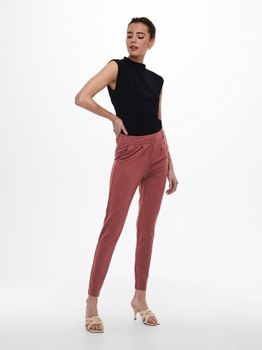 ONLY Damen Onlpoptrash Life Easy Col Pant PNT Noos Regular Fit Hose Mit Kordelzugverschluss Für Lounge Und Freizeit, Apple Butter,XS / 34L – Ansicht 6