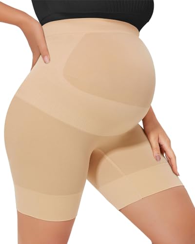 JUKOTA Bragas Embarazada Cintura Alta Pantalon Antirozaduras Mujer Verano Ropa Interior Premamá - Beige/XXL