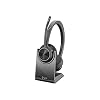 Poly – Auriculares inalámbricos Voyager 4320 UC + soporte de carga (Plantronics) – Auriculares con micrófono – Conéctate a PC/Mac a través del adaptador Bluetooth USB-A, teléfono celular a través de Bluetooth-Funciona con equipos (certificado), zoom y más