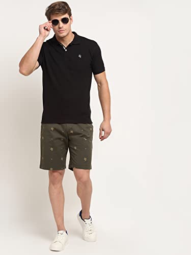 Image of Cantabil Men's Cotton Blend Solid Polo Neck T-Shirt (Regular Fit)