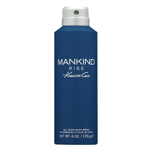 Kenneth Cole Mankind Rise Body Spray for Men, Notes of Eucalyptus, Ginger, and Sandalwood, Woody & Earthy Scent, Long-Lasting, Everyday Fragrance, 6 Fl Oz