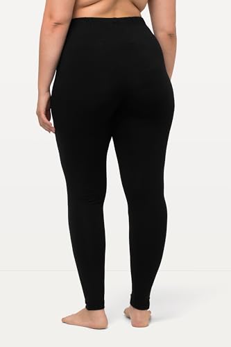 Ulla Popken Leggings Di Cotone Con Cintura Completamente Elastica Leggings Donna, Nero, 45W / 32L - 3
