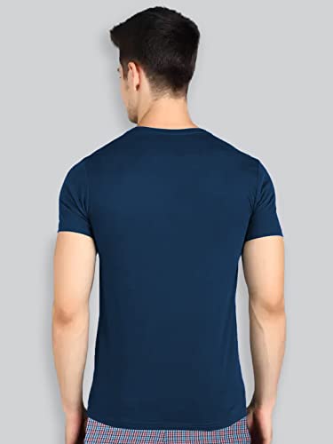 Image of Lux Nitro Men's Solid Modern Fit Round Neck T-Shirt MYKONAS Blue