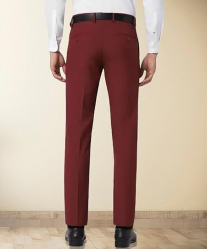Image of MALENO Slim Fit Ankle Length Cotton Lycra Blend Formal Trouser for Men | Stretchable Ankle Length Formal Pant for Men