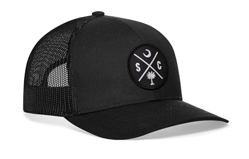 Image of HAKA State City Trucker Hat for Men & Women, Adjustable Baseball Hat, Mesh Snapback, Sturdy Outdoor Black Golf Hat