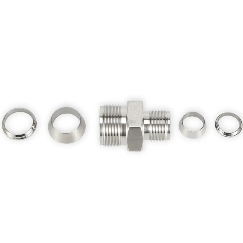 Compresión Acoplamiento recto, junta de compresión chapada de latón, acero inoxidable 316 Reducción de la doble férula Fije de compresión 30MPA 1/8 "1/4" 3/8 "1/2" 6 8 10 12 mm 1pc(14 mm x 12 mm)