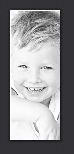 8x21 Smooth Black / Black Custom Mat for Picture Frame with 4x17 opening size (Mat Only, Frame NOT Included)