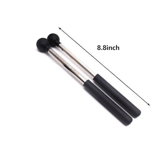TUOREN 1 Pair Tongue Drum Mallets with Bracket Handpan Drum Sticks Rubber Mallet Percussion Instrument Accessory (Type C)