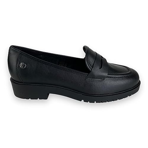 Sapato Mocassim Oxford Feminino Bottero Couro Legitimo Moda Cor:Preto;Tamanho:36