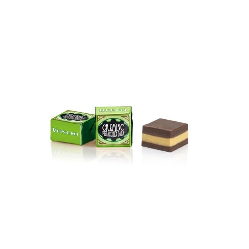 Venchi - Cremino Pistacho Negro, Bombones en Bolsa de 1 Kg, con Chocolate Negro, Pistacho Entero, Sin Gluten, Sin Colorantes y Sin Conservantes