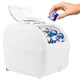 Skywin TidyFriend Laundry Pods Container with Acrylic Lift Up Lid, 9.8" x 7.3" x 6.3", Airtight Storage Keeps Pods Fresh, Laundry Detergent Container & Dishwasher Pod Holder (White)