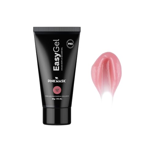 PINKMASK Easy Gel 1oz 30g-Cover Pink Professional Builder Enhancement Gel-Quick Nail Extension for Beginner DIY Nail Strengthener-Long Lasting-Salon Quality-Thickening Solution