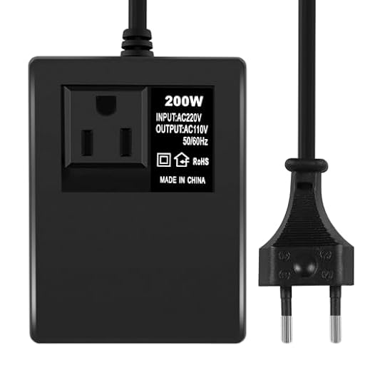 Transformador convertidor de voltaje de 200 W, adaptador de corriente de viaje de 220 V a 110 V, convertidor reductor de potencia, transformador de potencia UE. | Ya disponible en tu tienda friki favorita! En mundofriki.es!