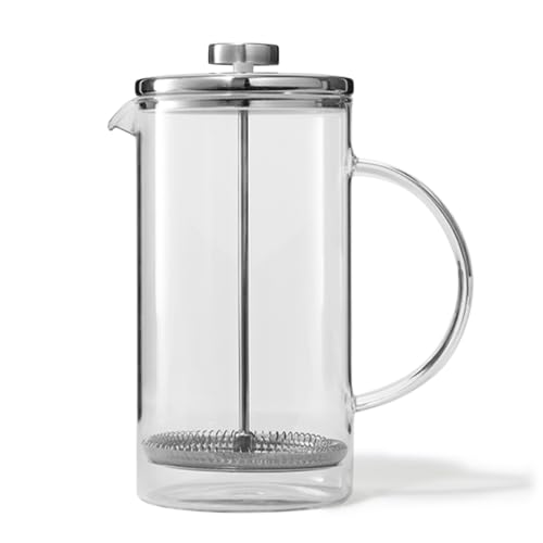 Public Goods 34 oz. French Press Coffee Maker | 1 Liter High-Heat Borosilicate Glass French Press | Heat-Resistant, Durable, Dishwasher Safe
