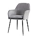 FDN Sedie da Pranzo Sedie da Soggiorno,per Ufficio Sala da Pranzo Cucina Camera da Letto Banchetto Matrimoniale Velluto Poltrona Sedie Imbottite Poltroncine (Color : Gray, Size : Black Legs)
