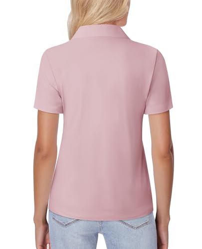Image of siliteelon Womens Button Down Shirt Slim Fit Stretch Short Sleeve Dress Shirt Wrinkle Free Collared Business Work Blouse Top