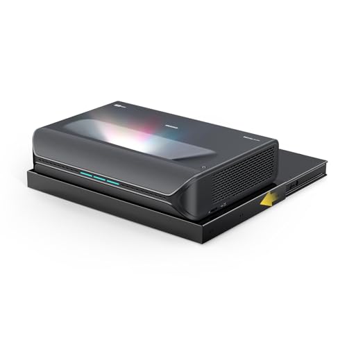 Image of NexiGo Aurora Pro MKII with Official AS200 Motorized Sliding Tray, 4K Tri-Color Laser UST Projector, Dynamic Iris & Laser Dimming, 0.21:1 Throw Ratio, Dolby Vision & Atmos, HDR10+