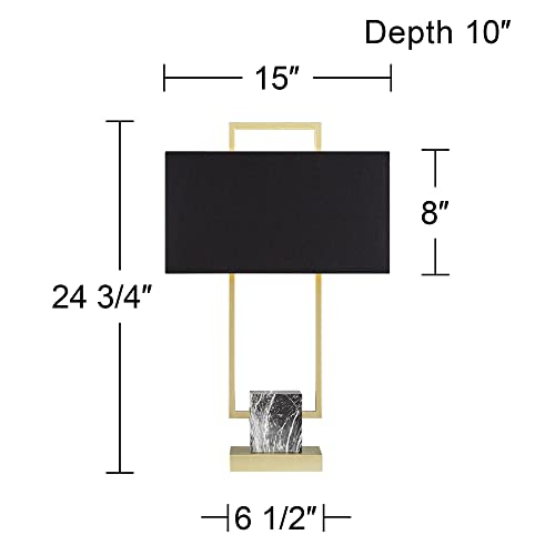 Lámpara de Mesa Carl Moderna 24.75" Negro y Dorado miniatura 4
